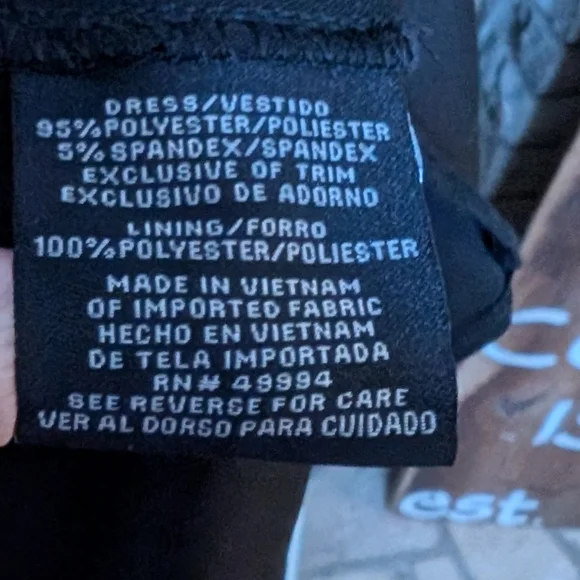 R&M Richards Black V-Neck Midi Dress with Rhinestone Buckle Size 12 - Picture 5 of 6